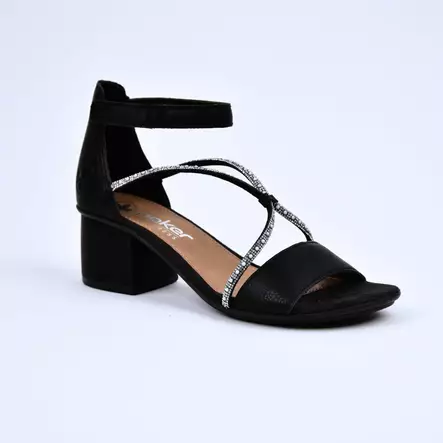RIEKER Remmisandaalit Musta - Naisten juhlakengät - 64654-00 - 1
