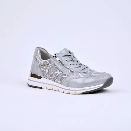 REMONTE Tennarit Harmaa Tekstiili - Naisten nauhalliset kävelykengät - R6700-40 - 1