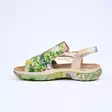 RIEKER Värikkäät Vihreä-Kulta Sandaalit - Naisten juhlasandaalit - 64841-90 - 2