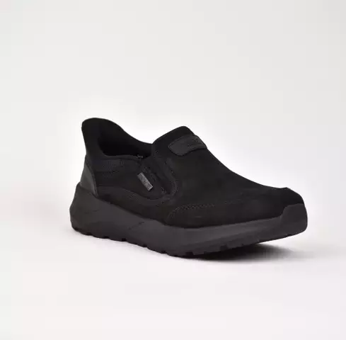 RIEKER READY2GO Kävelykengät Musta Nahka - Miesten nauhattomat kävelykengät - 06052-00 - 1