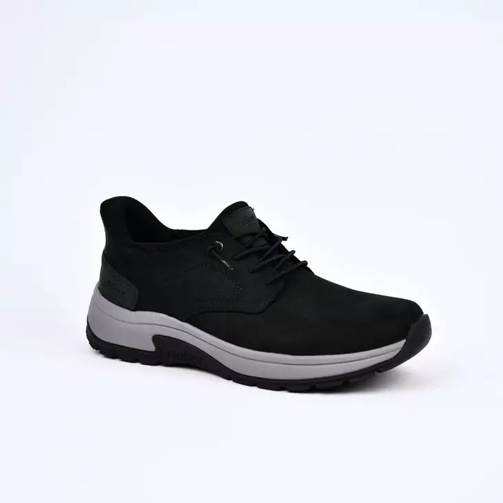 RIEKER READY2GO Kävelykengät Musta Nahka - Miesten nauhalliset kävelykengät - 11050-00 - 1