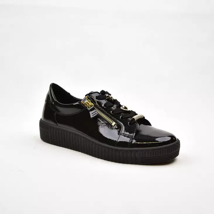 GABOR Sneakerit Musta Lakerinahka - Naisten nauhalliset kävelykengät - 6010.03.001 - 1