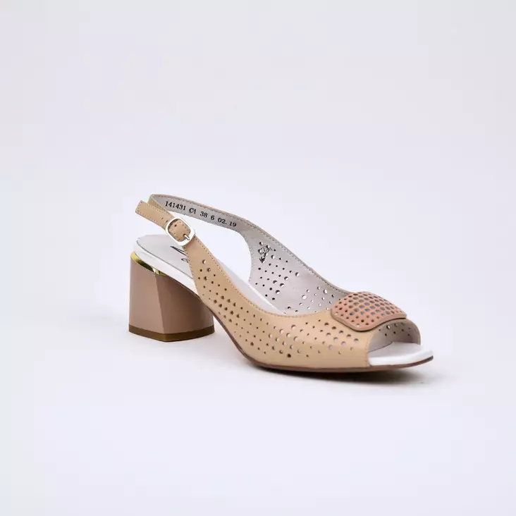 MARKO Juhla-avokkaat Beige Nahka - Naisten juhlasandaalit - 141431 - 1