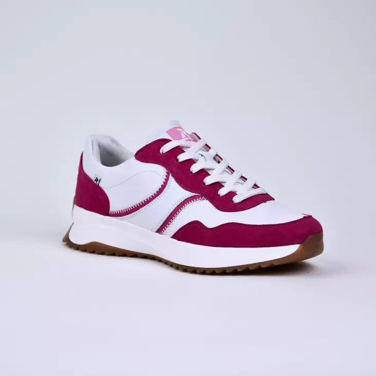 RIEKER Tennarit Valkoinen/Kirsikka Nahka - Naisten tennarit ja lenkkarit - W1302-81 - 1