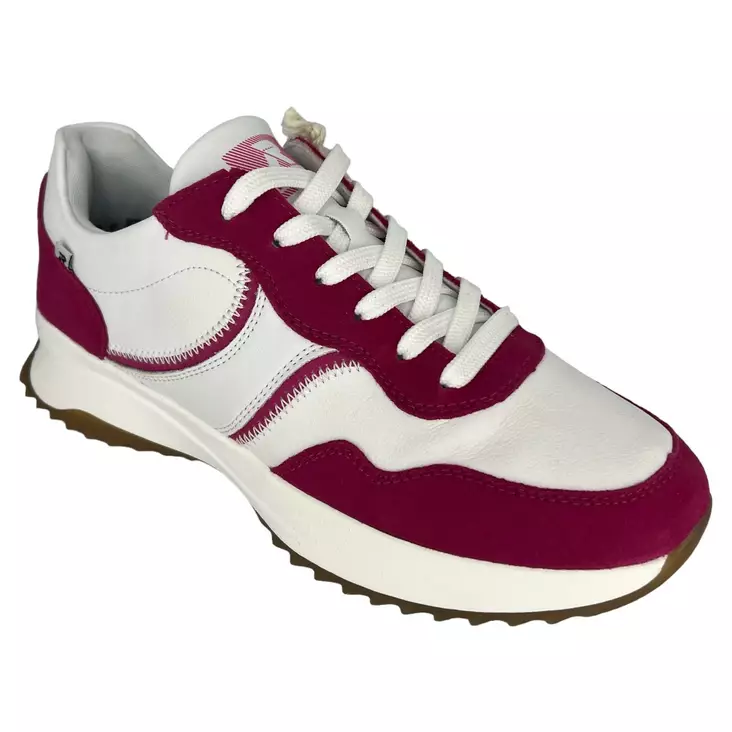 RIEKER Tennarit Valkoinen/Kirsikka Nahka - Naisten tennarit ja lenkkarit - W1302-81 - 1