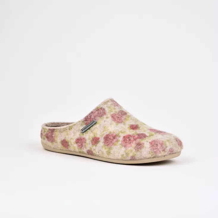 SHEPHERD CILLA Pistokkaat Beige/Flower Huopa - Naisten aamutossut - 34-0883-141 - 1