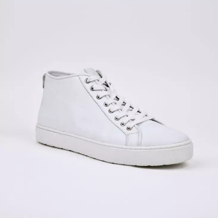 STEXX Varsitennarit Valkoinen Nahka - Miesten korkeavartiset tennarit - 8829602-001 - 1