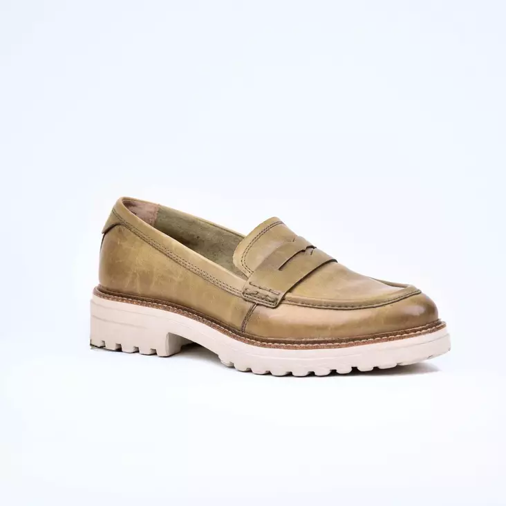 TAMARIS Loaferit Khaki Nahka - Naisten nauhattomat kävelykengät - 1-24708-28-771 - 1