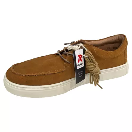 RIEKER Tennarit Ruskea Mokkanahka - Miesten nauhalliset kävelykengät - U0702-22 - 2