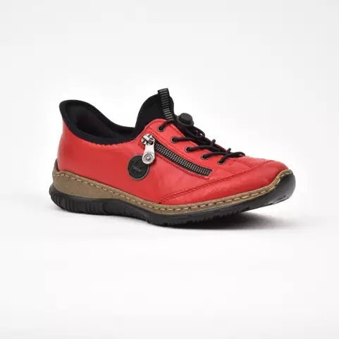 RIEKER READY2GO Kevyet Vapaa-ajankengät Punainen - Naisten nauhalliset kävelykengät - N3267-33 - 1