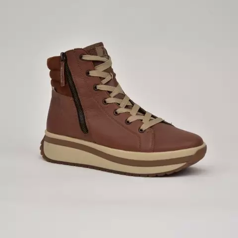 RIEKER Nauhalliset Nilkkurit Ruskea Nahka - Naisten nilkkurit - W0962-24 - 1