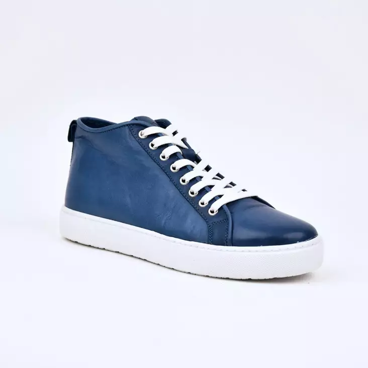 STEXX Varsitennarit Siniset Nahka - Miesten korkeavartiset tennarit - 8829602-274 - 1