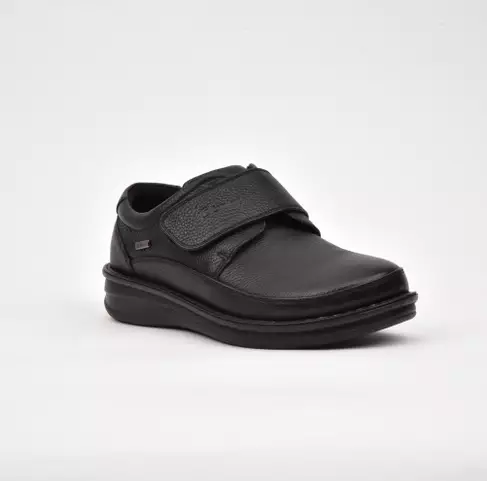 G-COMFORT Kävelykengät Musta Nahka - Miesten nauhattomat kävelykengät - P-3708 - 1
