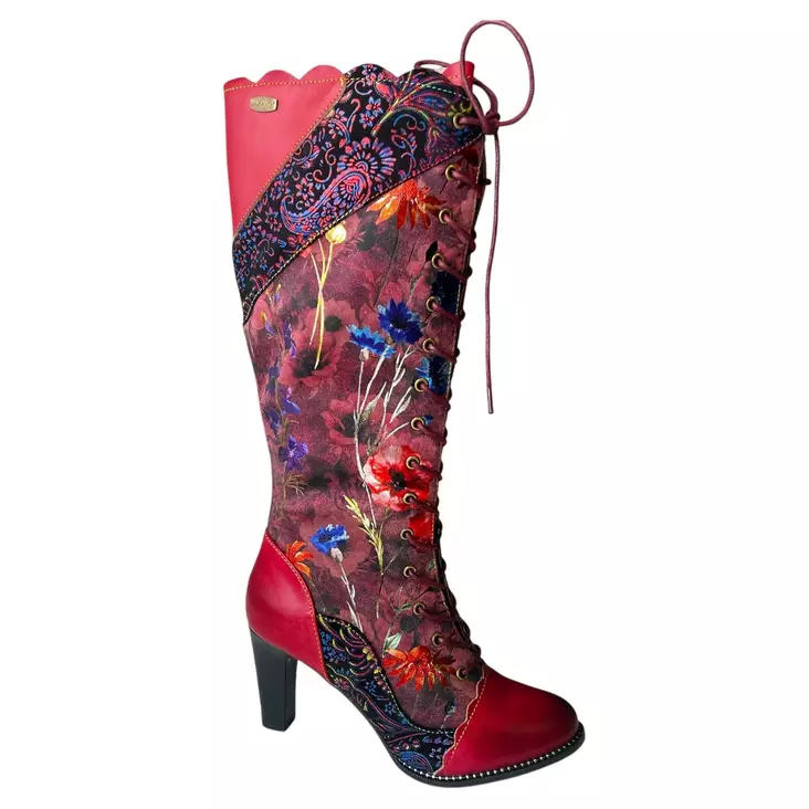 LAURA VITA ALCBANEO Saappaat Viinipunainen - Naisten korkeakorkoiset saappaat - ALCBANEO-158 - 1