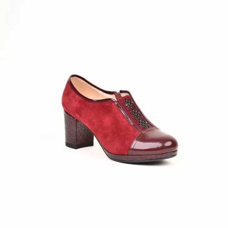 MARKO Kävelykengät XXL Bordo Nahka - Naisten korolliset kävelykengät - 131528 - 1