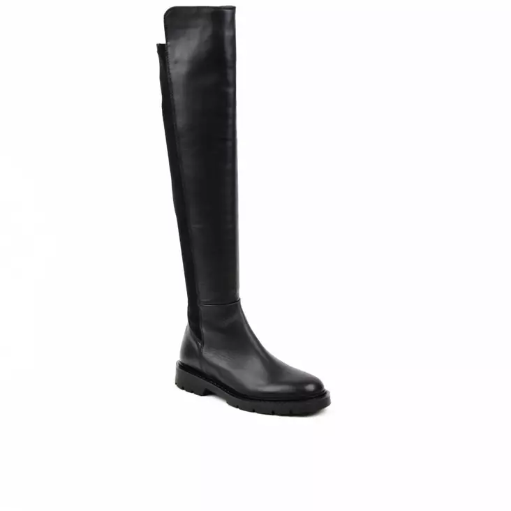 CARMENS Brit Stretch Saappaat Nahka - Naisten ylipolven saappaat - 48131-Musta - 1