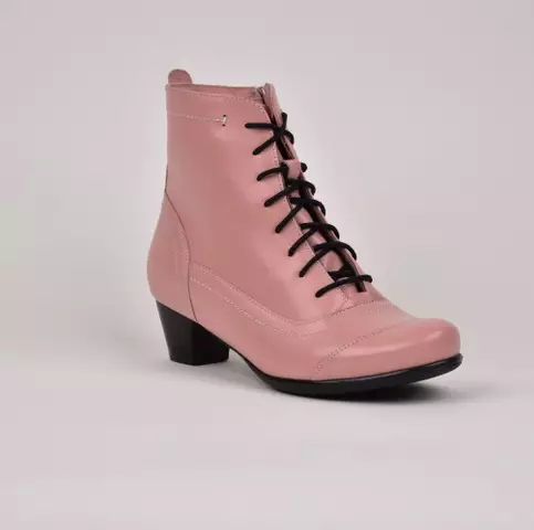 NATURA FINLAND Nilkkurit Roosa Nahka - Naisten korkeakorkoiset nilkkurit - 25010-ROOSA - 1