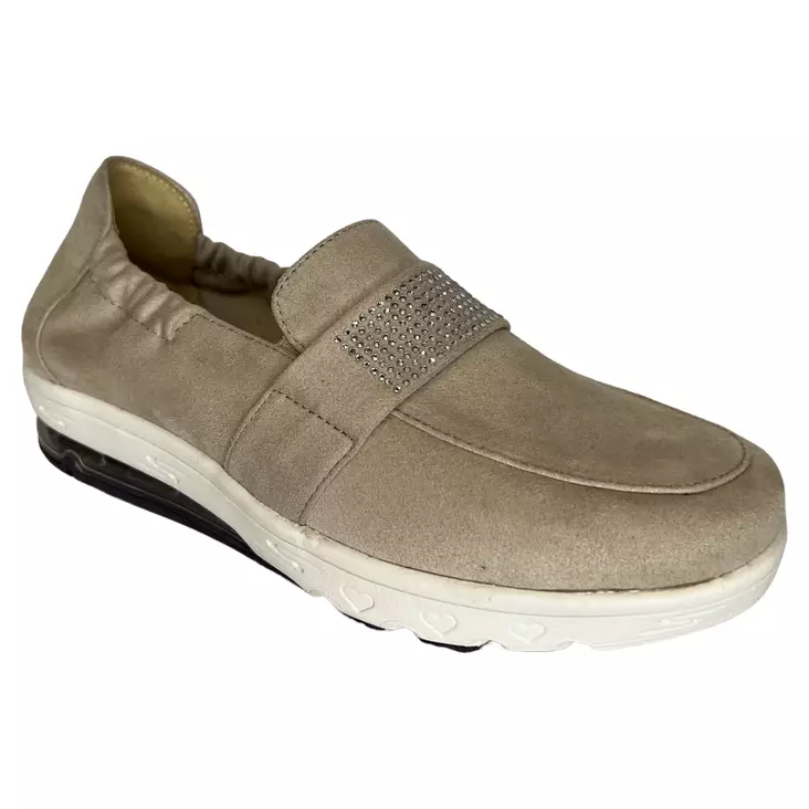 G-COMFORT Loaferit Beige Alcantara - Naisten nauhattomat kävelykengät - 28252-B - 1