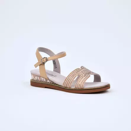 LAURA VITA Milao 16 Sandaalit Beige Nahka - Naisten juhlasandaalit - DJ0535-16-BEIGE - 1