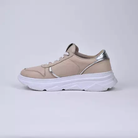 MAGO Tennarit Beige Nahka - Naisten nauhalliset kävelykengät - 031-556-beige - 2