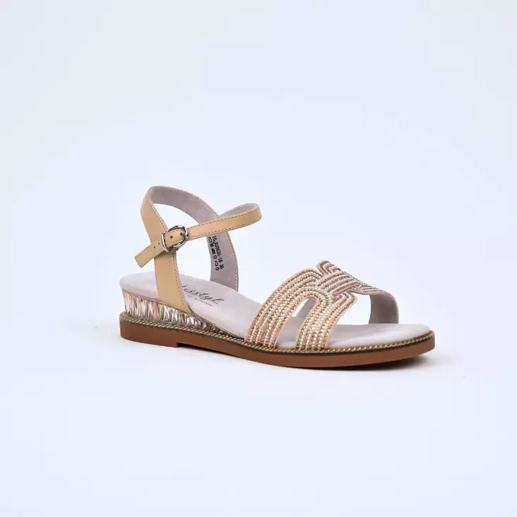 LAURA VITA Milao 16 Sandaalit Beige Nahka - Naisten juhlasandaalit - DJ0535-16-BEIGE - 1