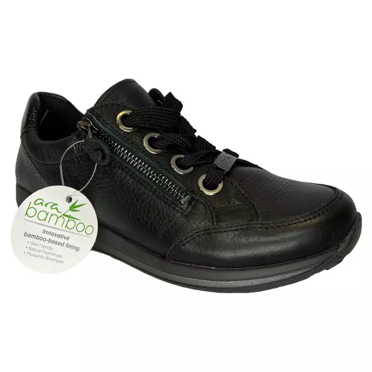 ARA Osaka Kävelykengät Musta Nahka - Naisten nauhalliset kävelykengät - 12-44587-66H - 1