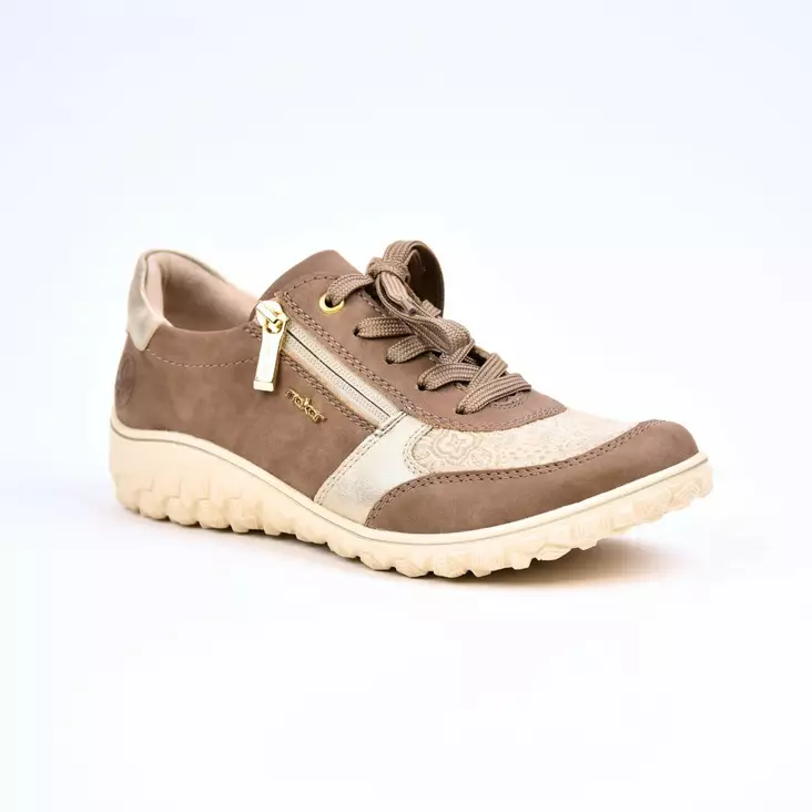 RIEKER Sneakerit Beige - Naisten nauhalliset kävelykengät - 59502-62-I - 1