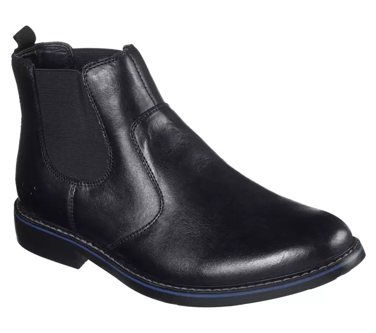 SKECHERS Kävelykengät Musta Nahka - Miesten nilkkurit - 66406-BLK - 1