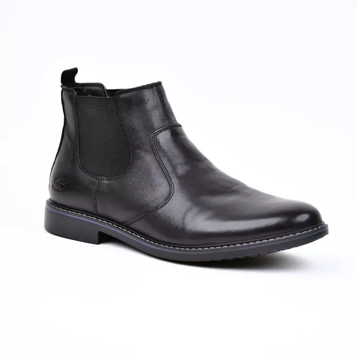 SKECHERS Kävelykengät Musta Nahka - Miesten nilkkurit - 66406-BLK - 1