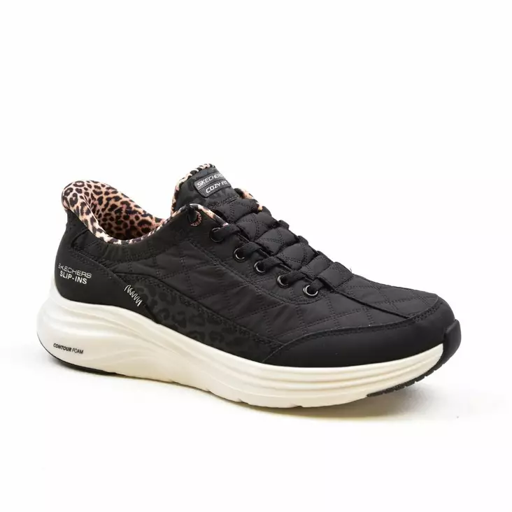 SKECHERS Slip-ins: Contour Foam-Cozy Fit Leopard Dream-Black - Naisten tennarit ja lenkkarit - 150419-BLK - 1