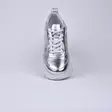 MAGO Tennarit Metallic Silver Nahka - Naisten nauhalliset kävelykengät - 031556-SILVER - 3