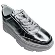 MAGO Tennarit Metallic Silver Nahka - Naisten nauhalliset kävelykengät - 031556-SILVER - 1
