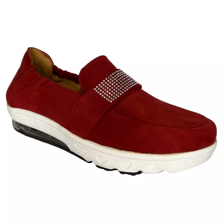 G-COMFORT Kävelykengät Punainen Alcantara - Naisten nauhattomat kävelykengät - 28252-R - 1