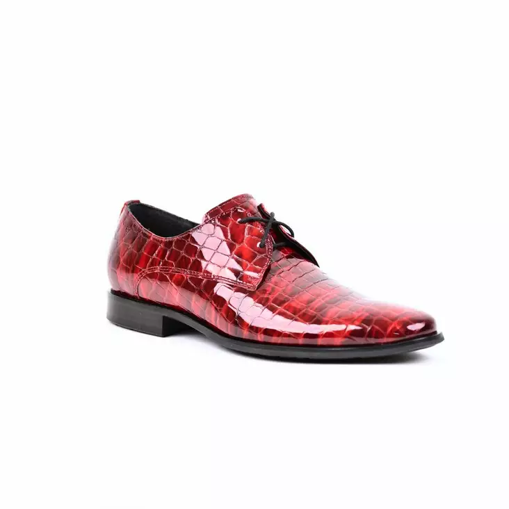 TOPMAN Juhlakengät Punainen Kroko Nahka - Miesten pukukengät - 10721-94KR - 1