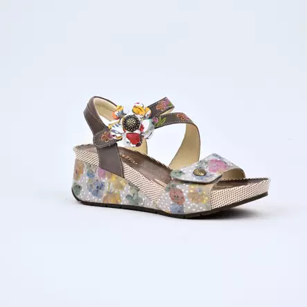 LAURA VITA Barry 324 Sandaalit Gris Nahka - Kiilakorkokengät - CX1836-3A-GRIS - 1