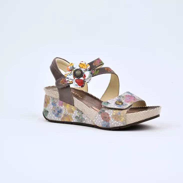 LAURA VITA Barry 324 Sandaalit Gris Nahka - Kiilakorkokengät - CX1836-3A-GRIS - 1