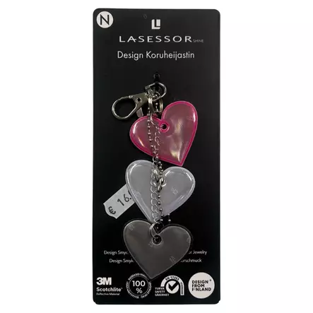 LASESSOR Heijastin 3-Hearts 690 Fuksia - Muut asusteet - 690-Fuksia-3-heart - 1