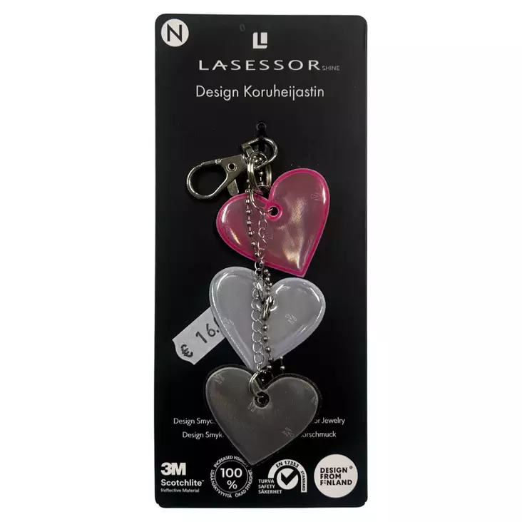 LASESSOR Heijastin 3-Hearts 690 Fuksia - Muut asusteet - 690-Fuksia-3-heart - 1
