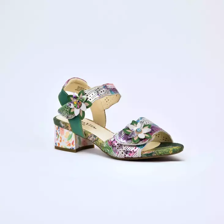 LAURA VITA HUCBIO 05 Sandaalit Vert Nahka - Naisten juhlasandaalit - SL151237-5C-VERT - 1