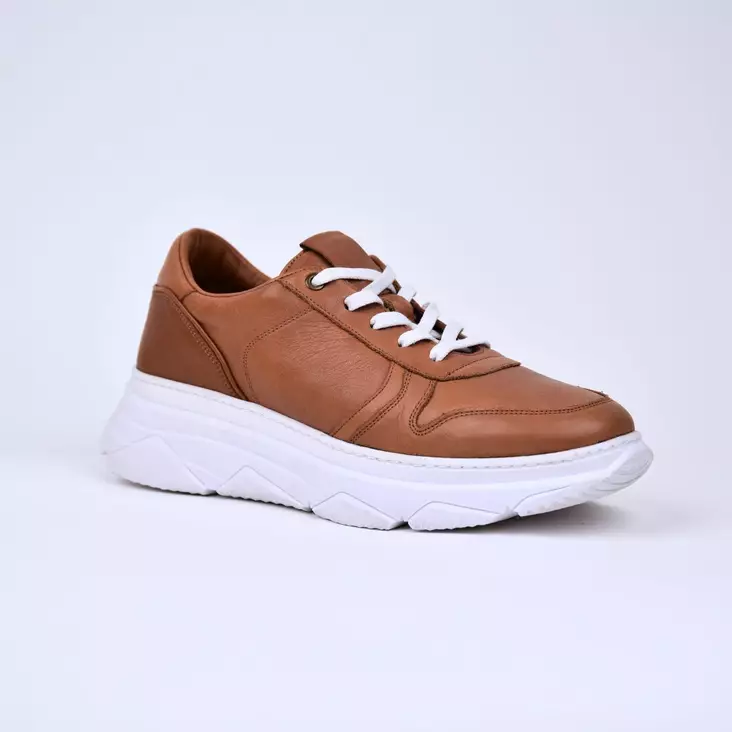 MAGO Tennarit Ruskea Nahka - Naisten nauhalliset kävelykengät - 031556-COCONUT - 1