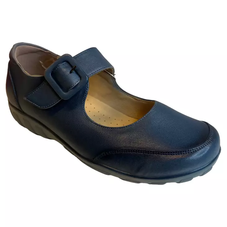 G-COMFORT Kävelykengät Sininen Nahka - Naisten nauhattomat kävelykengät - p-9818-Bleu - 1