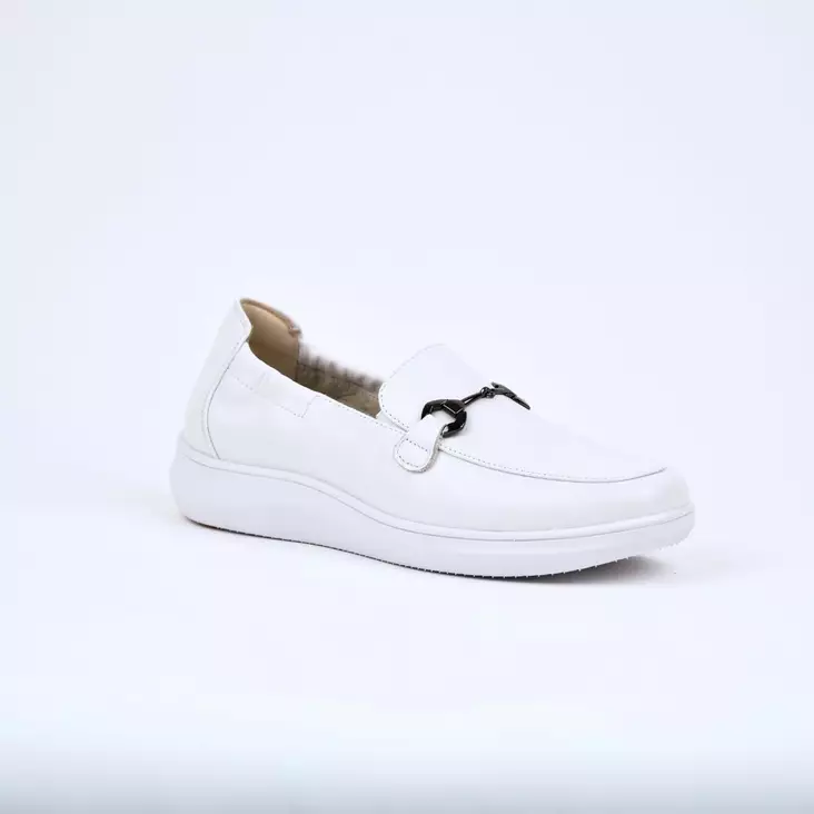 G-COMFORT Loaferit Valkoinen Nahka - Naisten nauhattomat kävelykengät - 25285-W - 1