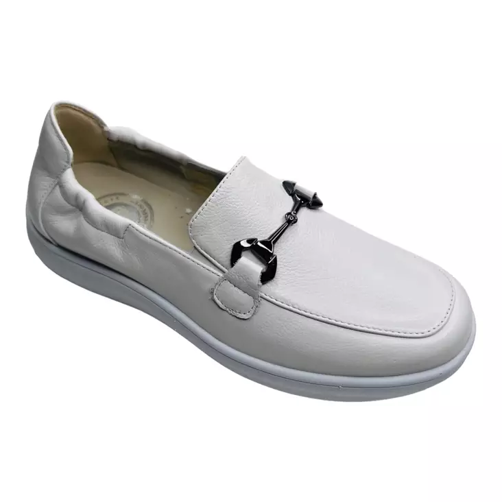 G-COMFORT Loaferit Valkoinen Nahka - Naisten nauhattomat kävelykengät - 25285-W - 1