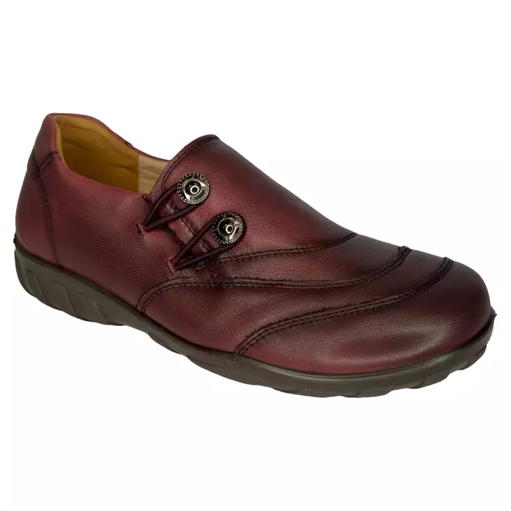 G-COMFORT Kävelykengät Burgundy Nahka - Naisten nauhattomat kävelykengät - P-9813-Burgundy - 1